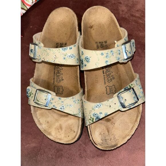 Birkis Women's Floral Two Strap Sandals Size 7 Multicolor Casual Summer - Picture 3 of 5